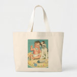 Bebé lindo del vintage que habla en perro de perri bolsas lienzo