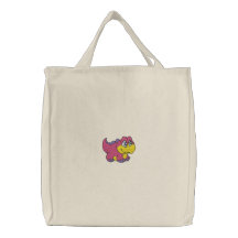 Bebé lindo Dino del rosa y de la lavanda Bolsas De Lienzo