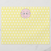 Bebé lindo, en modelo de lunar amarillo tarjetas publicitarias