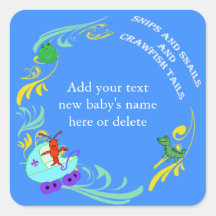Bebé lindo personalizado de Cajun Calcomania Cuadradas Personalizada