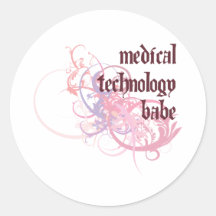 Bebé médico de la tecnología etiqueta redonda