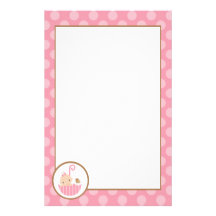 Bebé rosado en paraguas papeleria de diseño