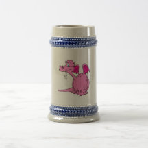 Bebé rosado lindo del dragón taza