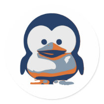 Bebé Tux II de Linux Pegatina Redonda