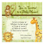 Bebés de la selva, invitación de la fiesta de bien