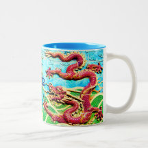 Bebida con los dragones taza de café