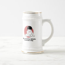 Bebidas de la mamá porque lloro camiseta del bebé tazas de café