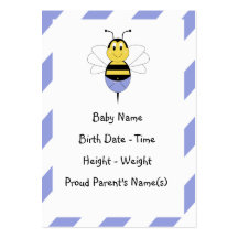 BeeBee manosea la invitación del nacimiento de la  Tarjetas De Negocios