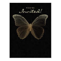 Beige de la invitación de la postal de la mariposa
