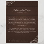 Beige de lino floral elegante de Brown del balnear Tarjetas Publicitarias