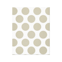 Beige Polkadot de la arpillera Impresion De Lienzo