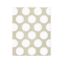 Beige Polkadot de la arpillera Impresiones De Lienzo