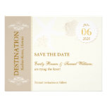 Beige + Reserva del boda del destino del moreno la Invitaciones Personales