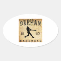 Béisbol 1885 de Durham Carolina del Norte Calcomania De Ovaladas