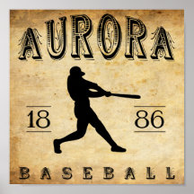 Béisbol 1886 de Illinois de la aurora Posters