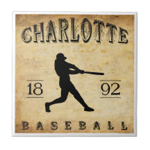 Béisbol 1892 de Charlotte Carolina del Norte Teja Ceramica