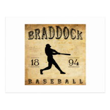 Béisbol 1894 de Braddock Pennsylvania Tarjeta Postal