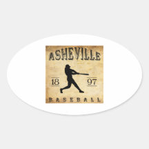 Béisbol 1897 de Asheville Carolina del Norte Calcomanías Ovaladas Personalizadas