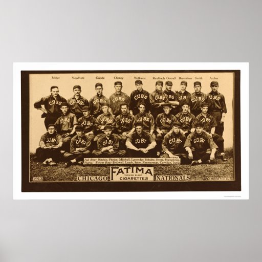 Béisbol 1913 de los Chicago Cubs Poster