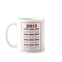 Béisbol de 2013 calendarios tazas