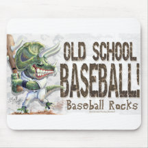 ¡Béisbol de la escuela vieja de Dino! Mousepad Tapetes De Raton