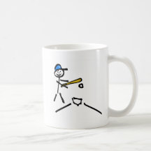 Béisbol del hombre del palillo taza de café