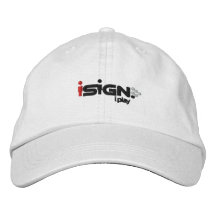 béisbol del iSign Casquillo-blanco Gorras Bordadas