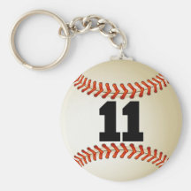 Béisbol del número 11 llavero personalizado