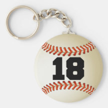 Béisbol del número 18 llaveros