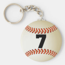 Béisbol del número 7 llaveros