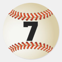 Béisbol del número 7 pegatina