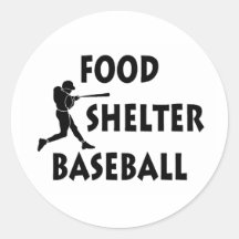 Béisbol del refugio de la comida etiqueta redonda