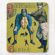 Béisbol del vintage; Juego de béisbol casero Alfombrilla De Raton