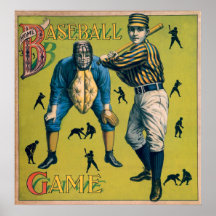 Béisbol del vintage; Juego de béisbol casero Posters