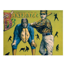 Béisbol del vintage; Juego de béisbol casero Tarjetas Postales