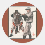 Béisbol del vintage pegatinas redondas