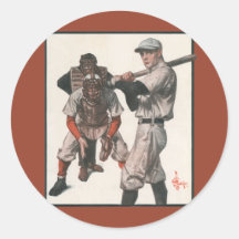 Béisbol del vintage pegatinas redondas