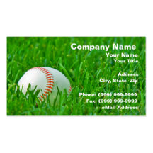 Béisbol en hierba tarjetas de visita