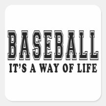 Béisbol es manera de vida calcomania cuadradas personalizada