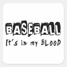 Béisbol está en mi sangre calcomanías cuadradas personalizadas