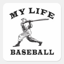 Béisbol mi vida colcomanias cuadradas