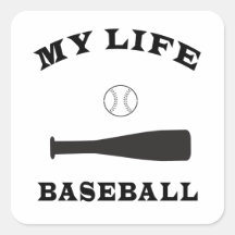 Béisbol mi vida pegatinas cuadradases