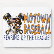 Béisbol Mousepad de Detroit del cráneo Tapete De Ratones
