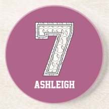 Béisbol personalizado número 7 posavasos personalizados