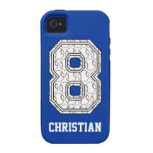 Béisbol personalizado número 8 iPhone 4/4S carcasas