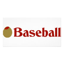 (Béisbol verde oliva del amor de I) Tarjetas Fotográficas Personalizadas