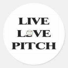 Béisbol vivo de la echada del amor etiqueta redonda