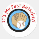 Béisbol y 1ras camisetas y regalos del cumpleaños  pegatina
