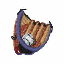 Béisbol y camisa bordada guante
