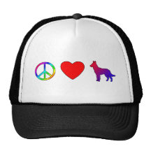 Belga Malinois del amor de la paz Gorros Bordados